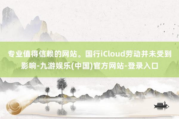 专业值得信赖的网站。国行iCloud劳动并未受到影响-九游娱乐(中国)官方网站-登录入口