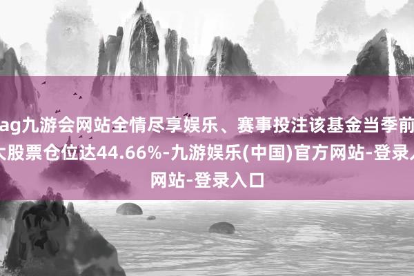 ag九游会网站全情尽享娱乐、赛事投注该基金当季前十大股票仓位达44.66%-九游娱乐(中国)官方网站-登录入口