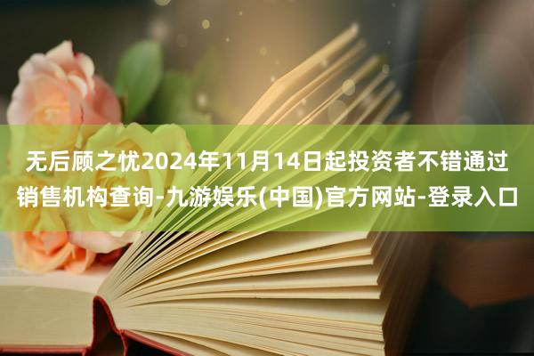 无后顾之忧2024年11月14日起投资者不错通过销售机构查询-九游娱乐(中国)官方网站-登录入口