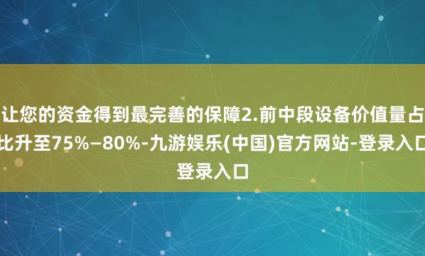 让您的资金得到最完善的保障2.前中段设备价值量占比升至75%—80%-九游娱乐(中国)官方网站-登录入口